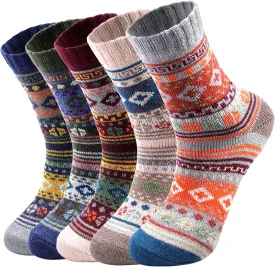 10 Pairs Wool Socks For Women Men, Warm Super Soft Thick Knit Cozy