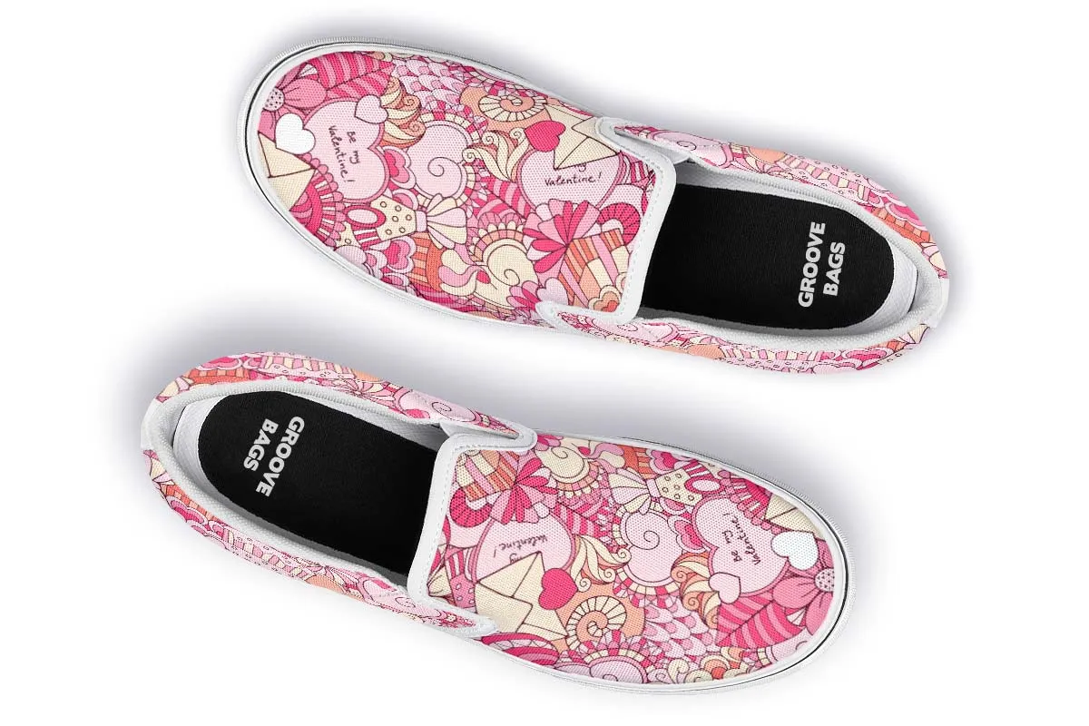 Abstract Valentines Day Slip-On Shoes