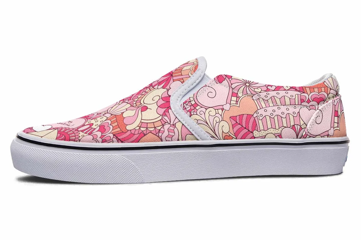 Abstract Valentines Day Slip-On Shoes