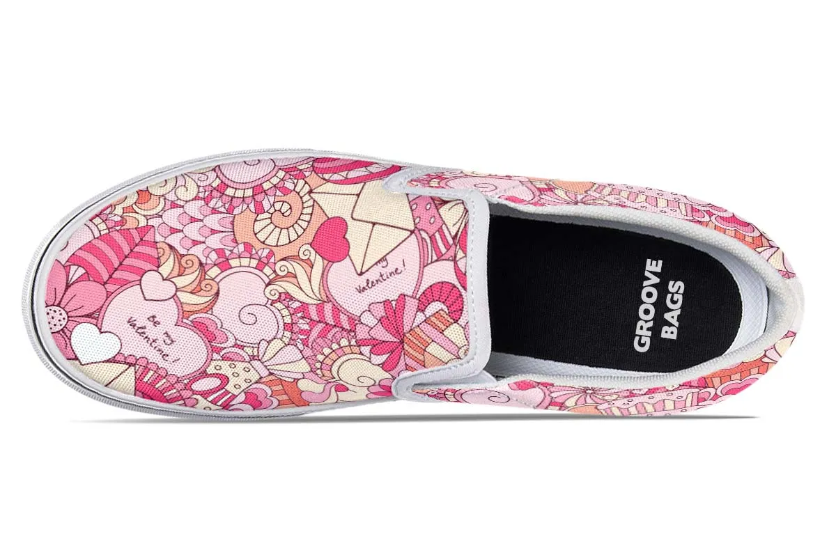 Abstract Valentines Day Slip-On Shoes