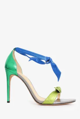 Alexandre Birman Green/Blue Metallic Leather 'Clarita' Heels Size 41