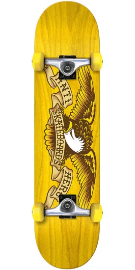 Anti-Hero Stained Eagle Mini Complete Skateboard - Yellow - 7.38in x in