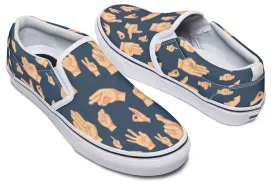 ASL Hand Sign Slip-On Shoes