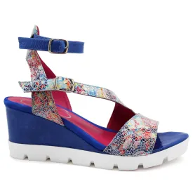 Bien - Mosaic Multi Blue wedge sandal