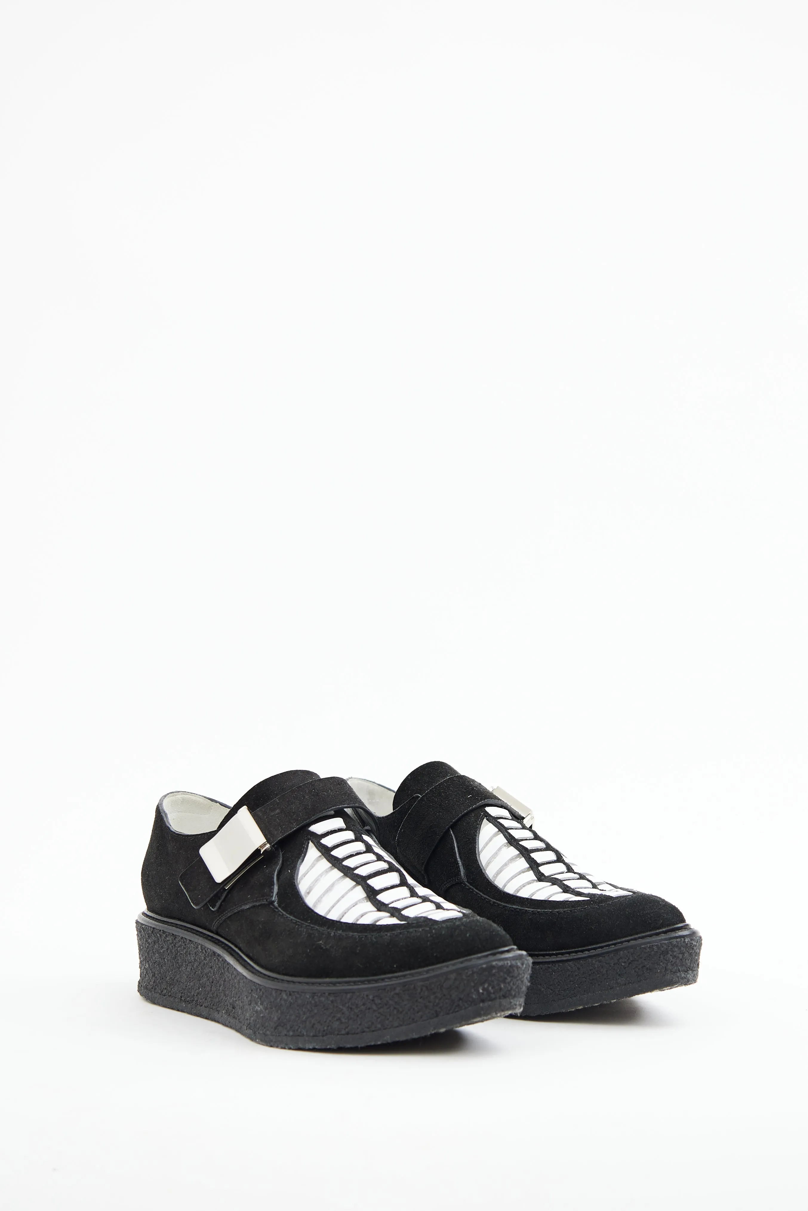 Black & White Suede Creeper Loafer