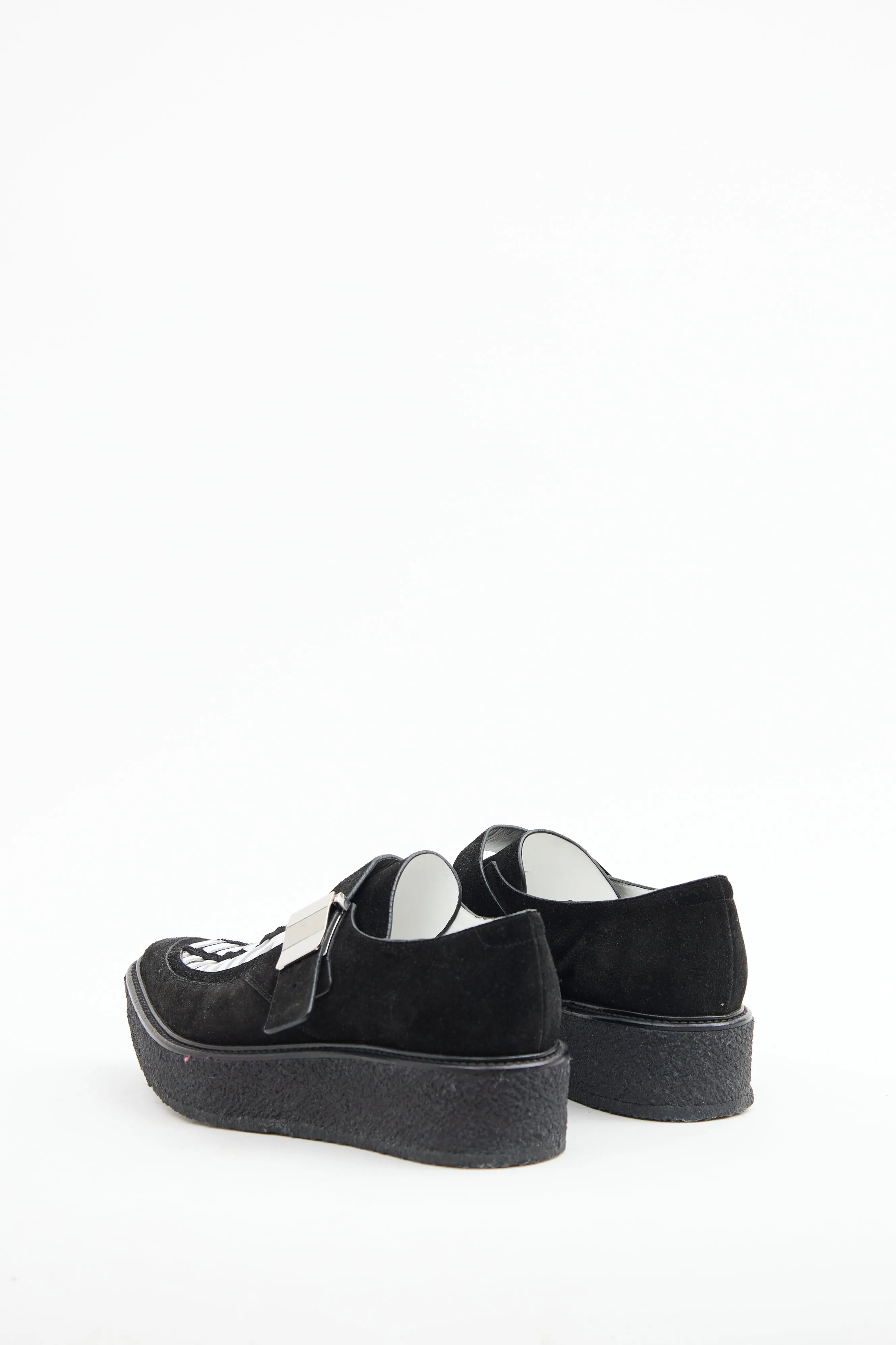 Black & White Suede Creeper Loafer