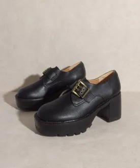 Black Buckled Platform Loafers