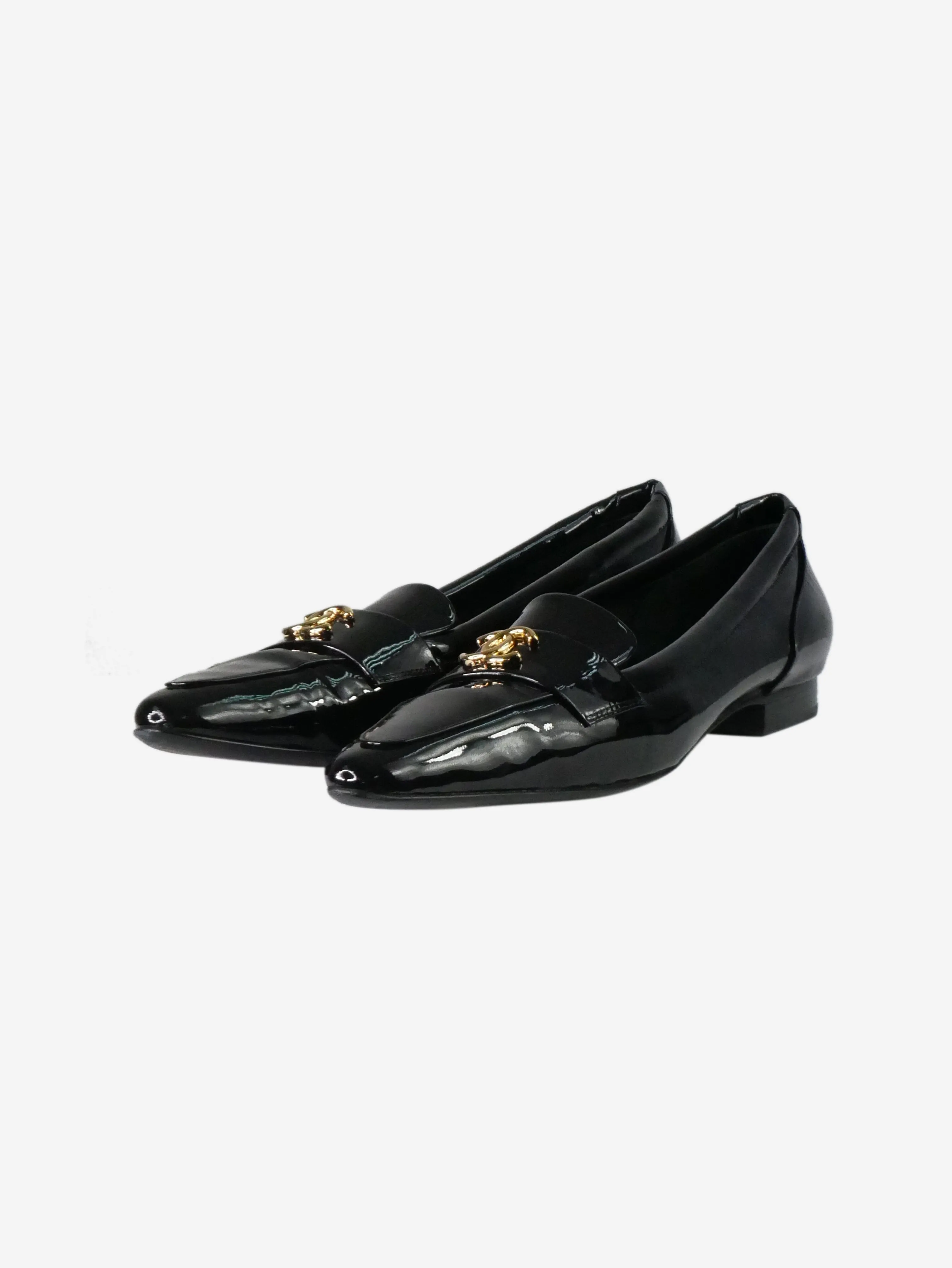 Black patent leather loafers - size EU 38.5