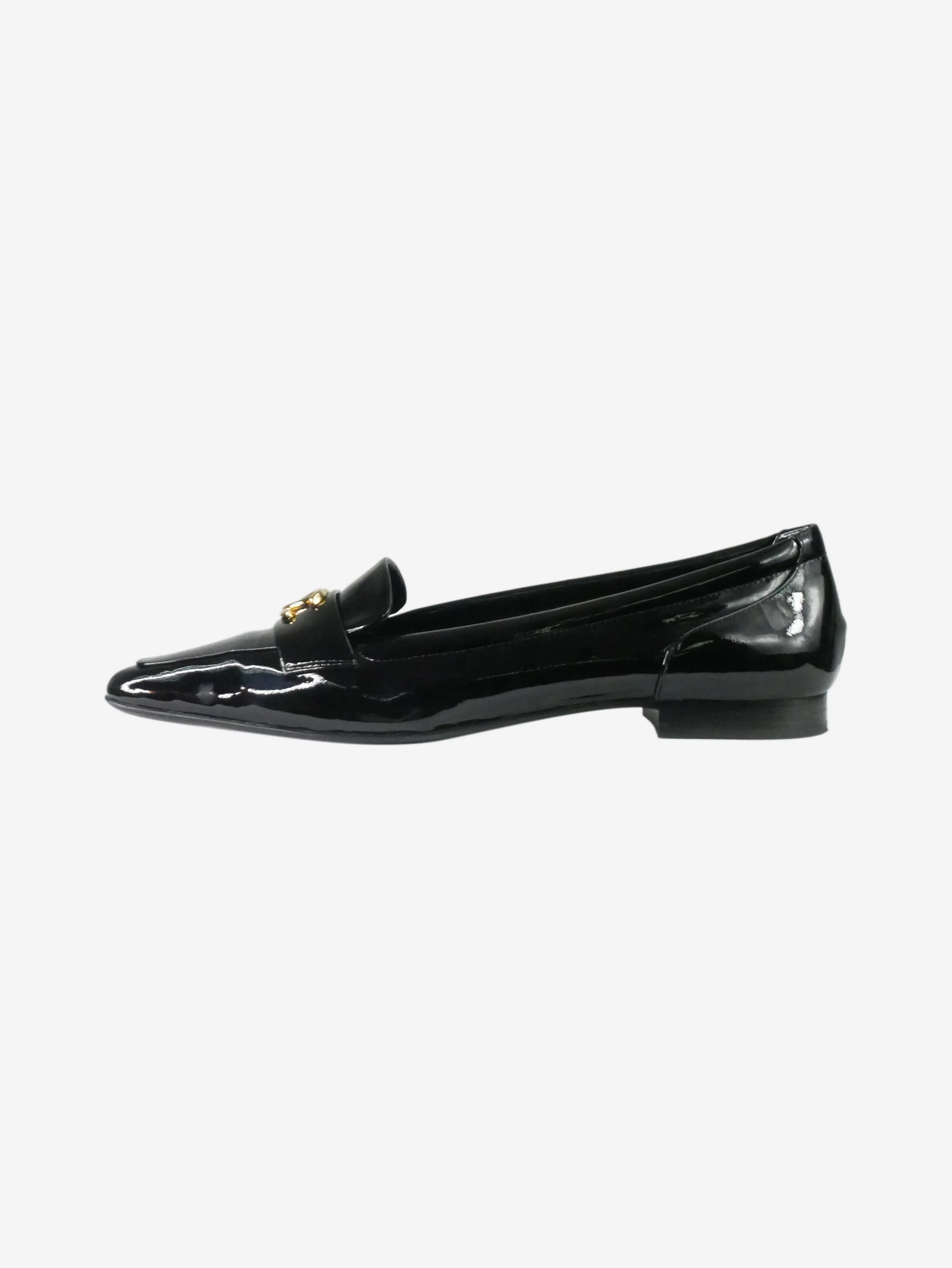 Black patent leather loafers - size EU 38.5