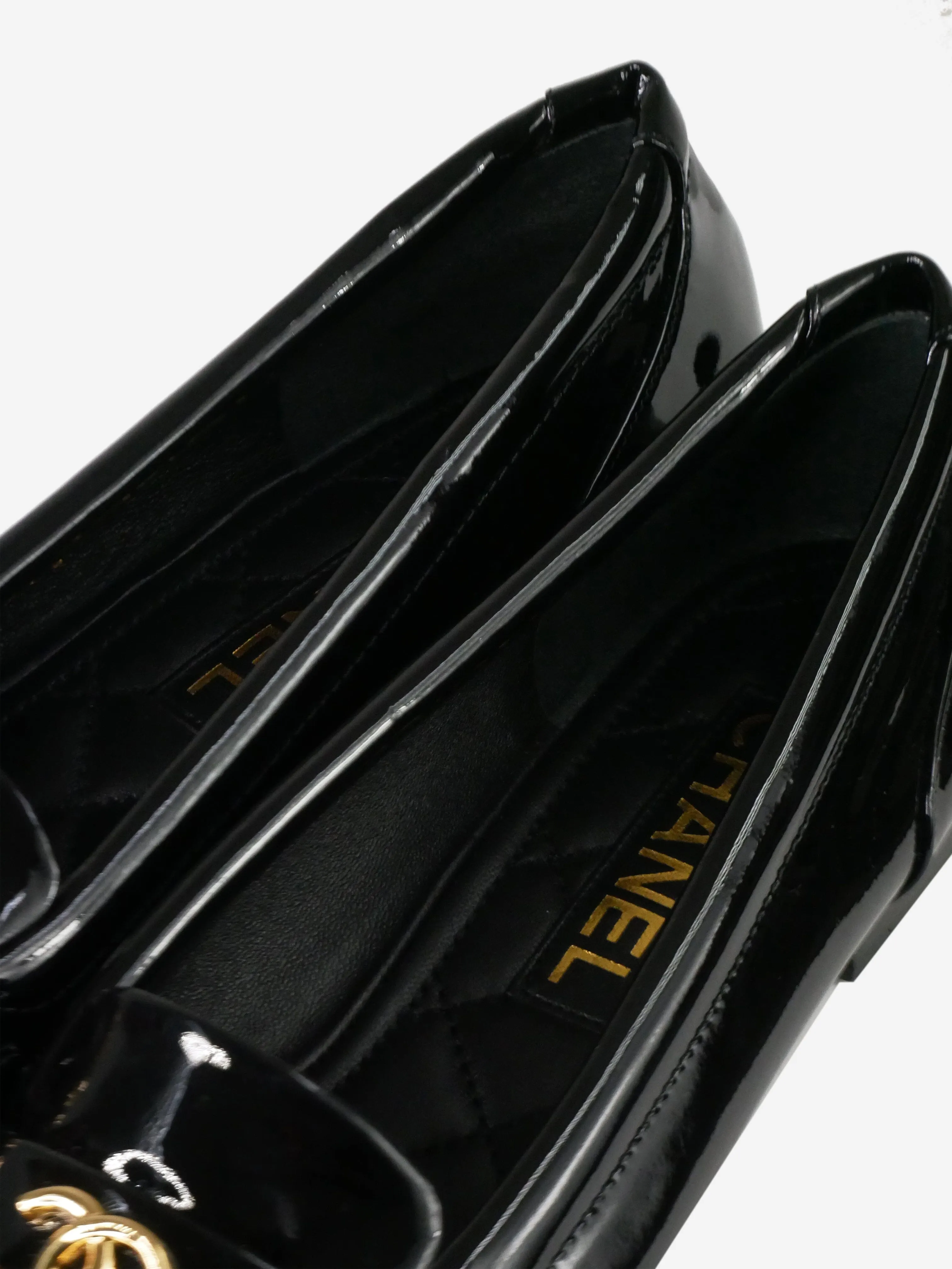 Black patent leather loafers - size EU 38.5