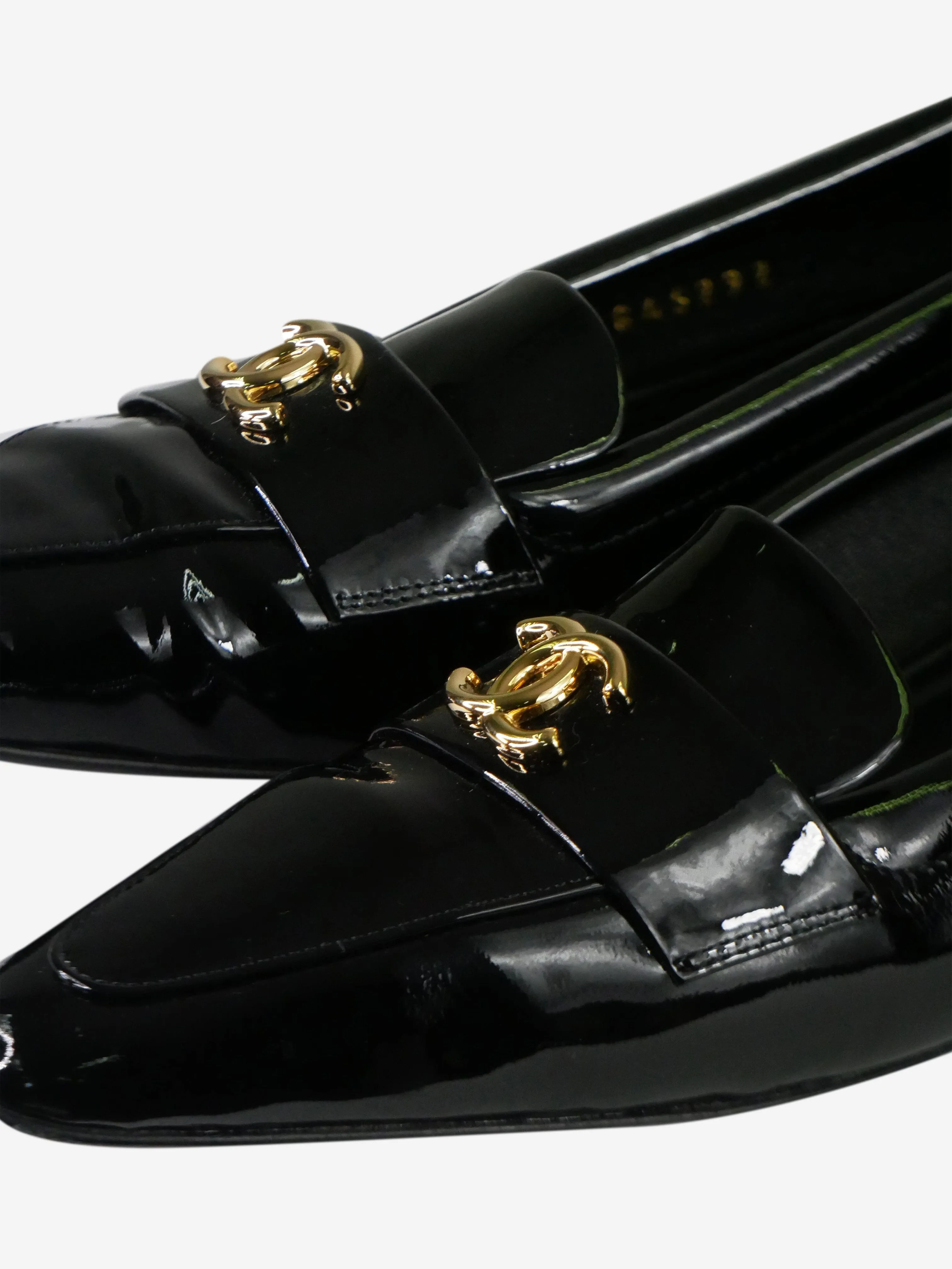 Black patent leather loafers - size EU 38.5