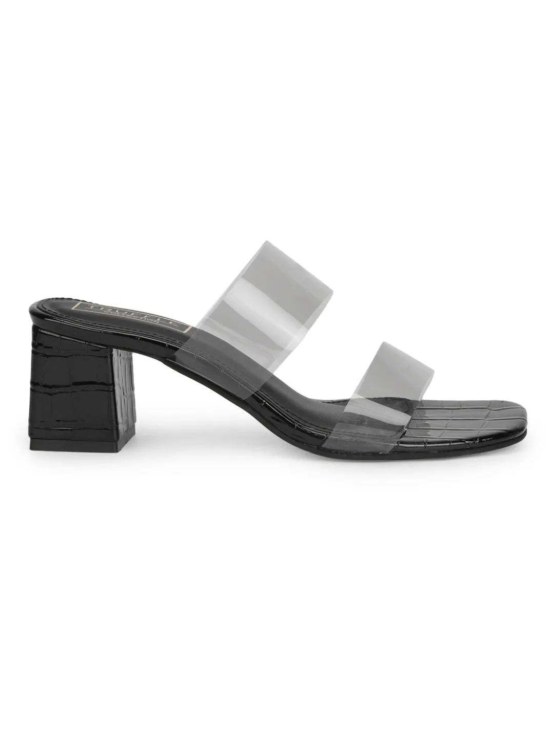 Black Perspex Mules With Clear Straps (TC-SLC-R505-BLK)