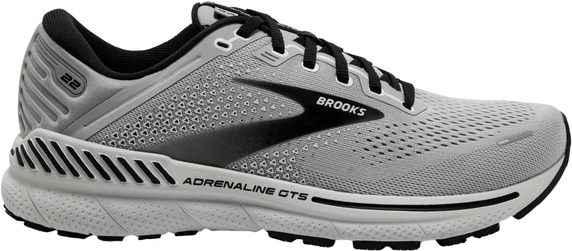 Brooks Men's Adrenaline GTS 22 Running Shoe - Alloy/Grey/Black 1103661D012