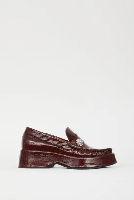 Brown Patent Retro Gem Platform Loafer