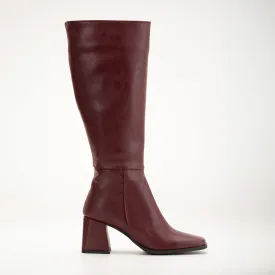 Celeste - Burgundy Matt Knee High Boots