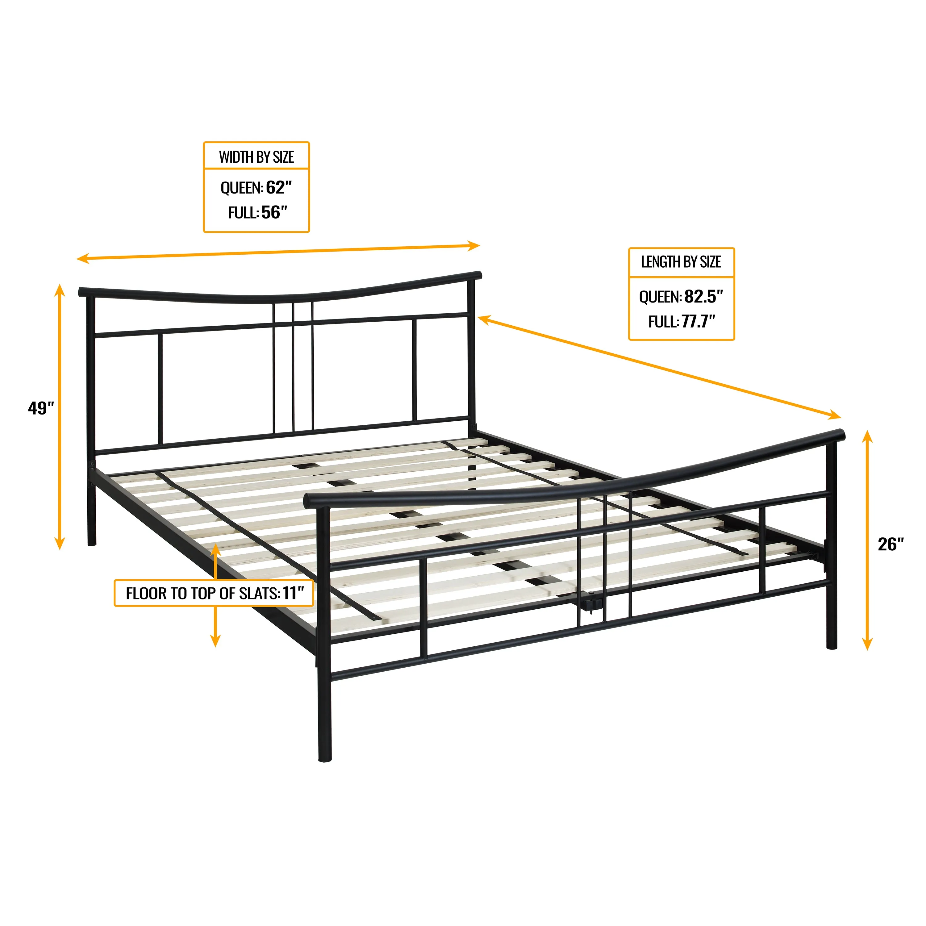 Cora Metal Platform Bed