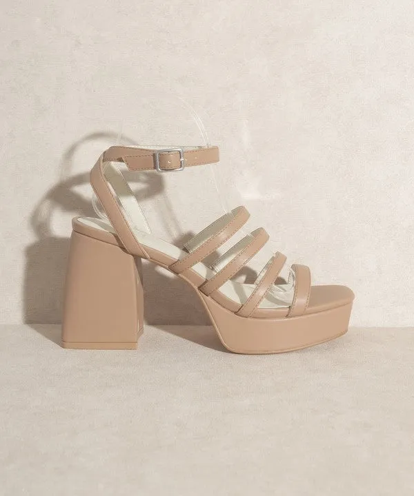 Dusty Rose Summer Thick Heel High Heels