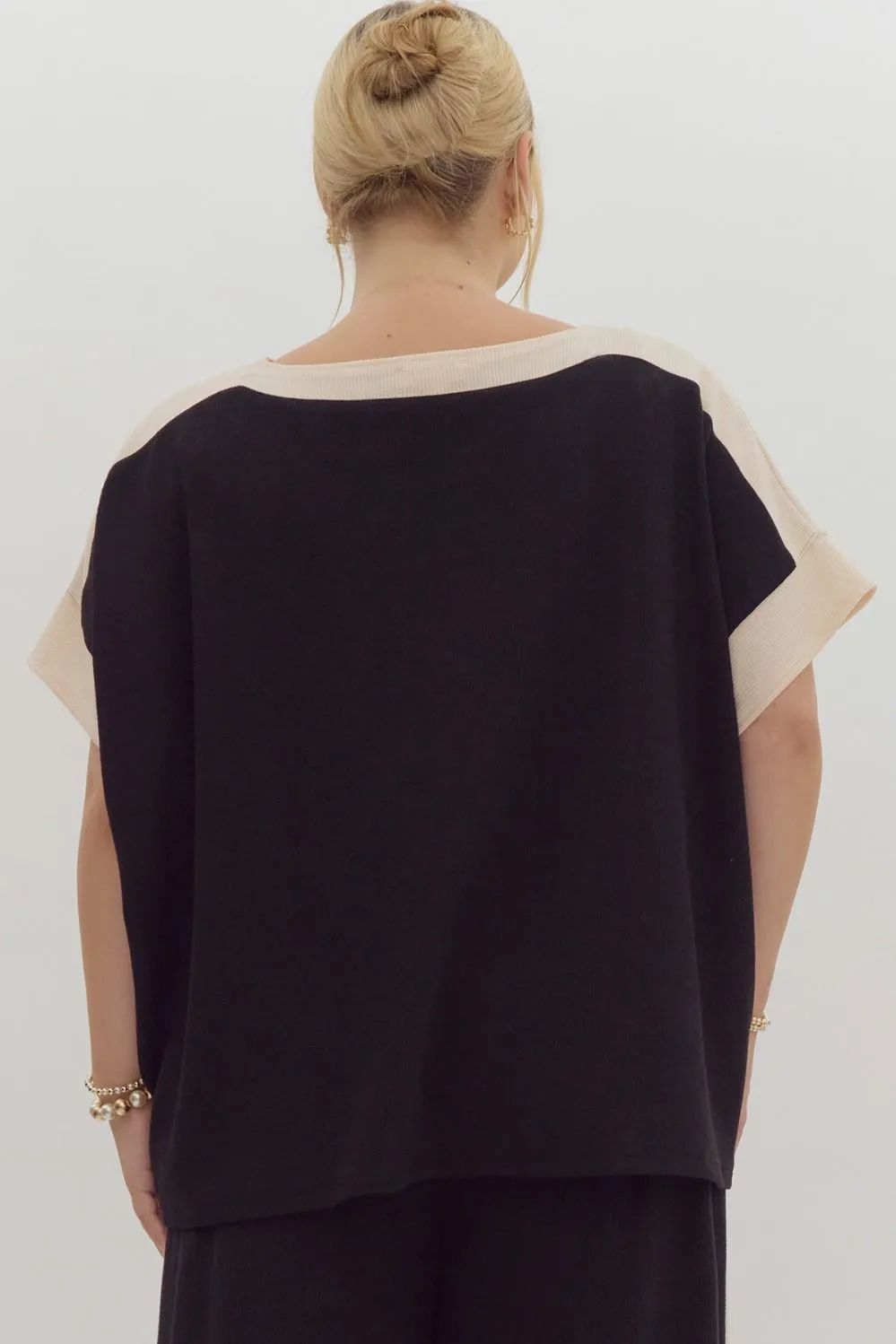 Everyday Trends Black Textured Top