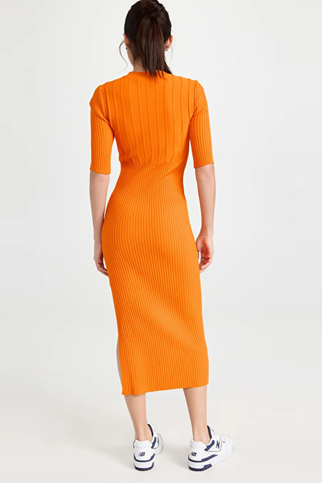 Frame - Mixed Rib Sweater Dress in Nectarine