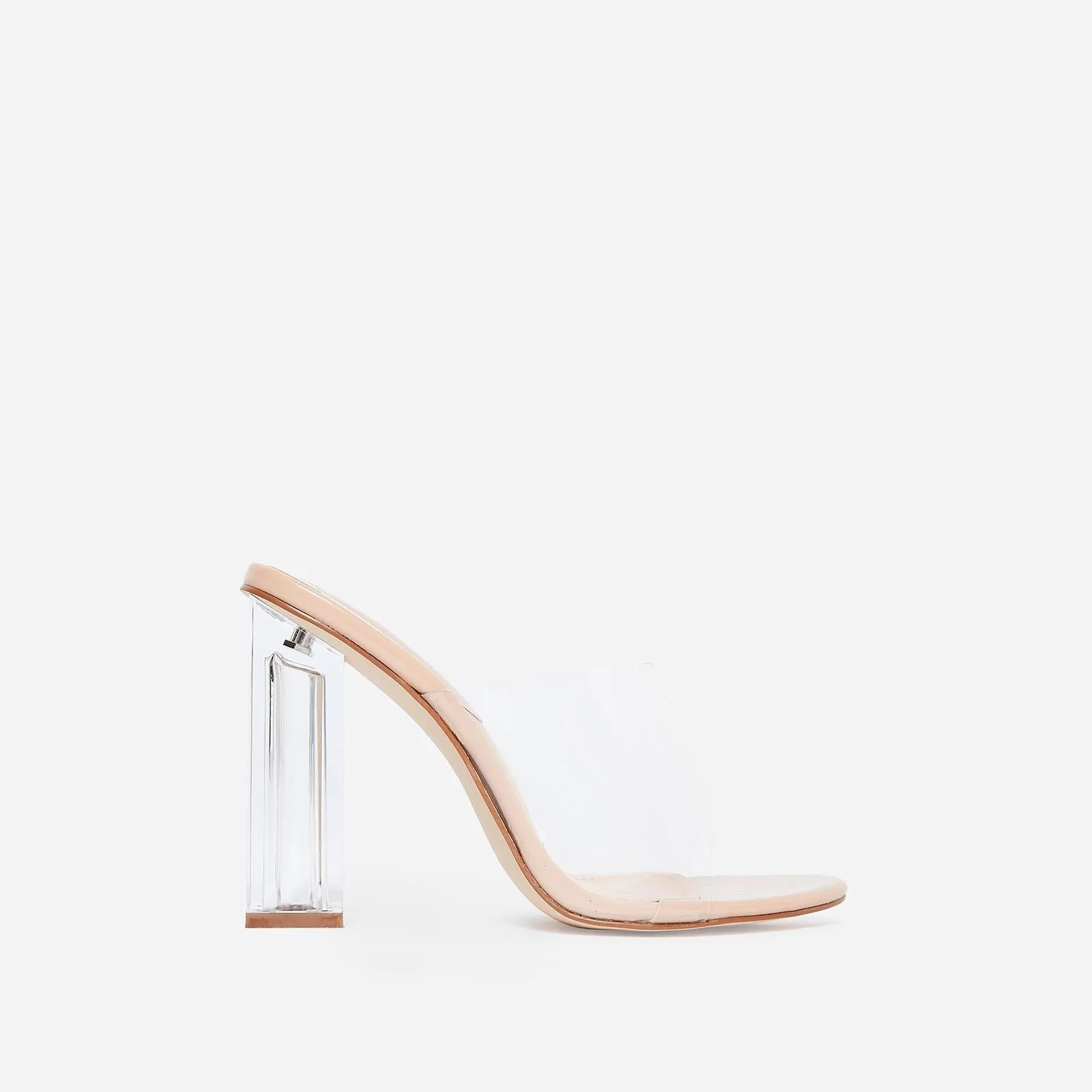 Fusion Peep Toe Block Mule - Nude