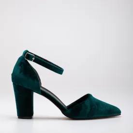 Gisele - Green Velvet Heels