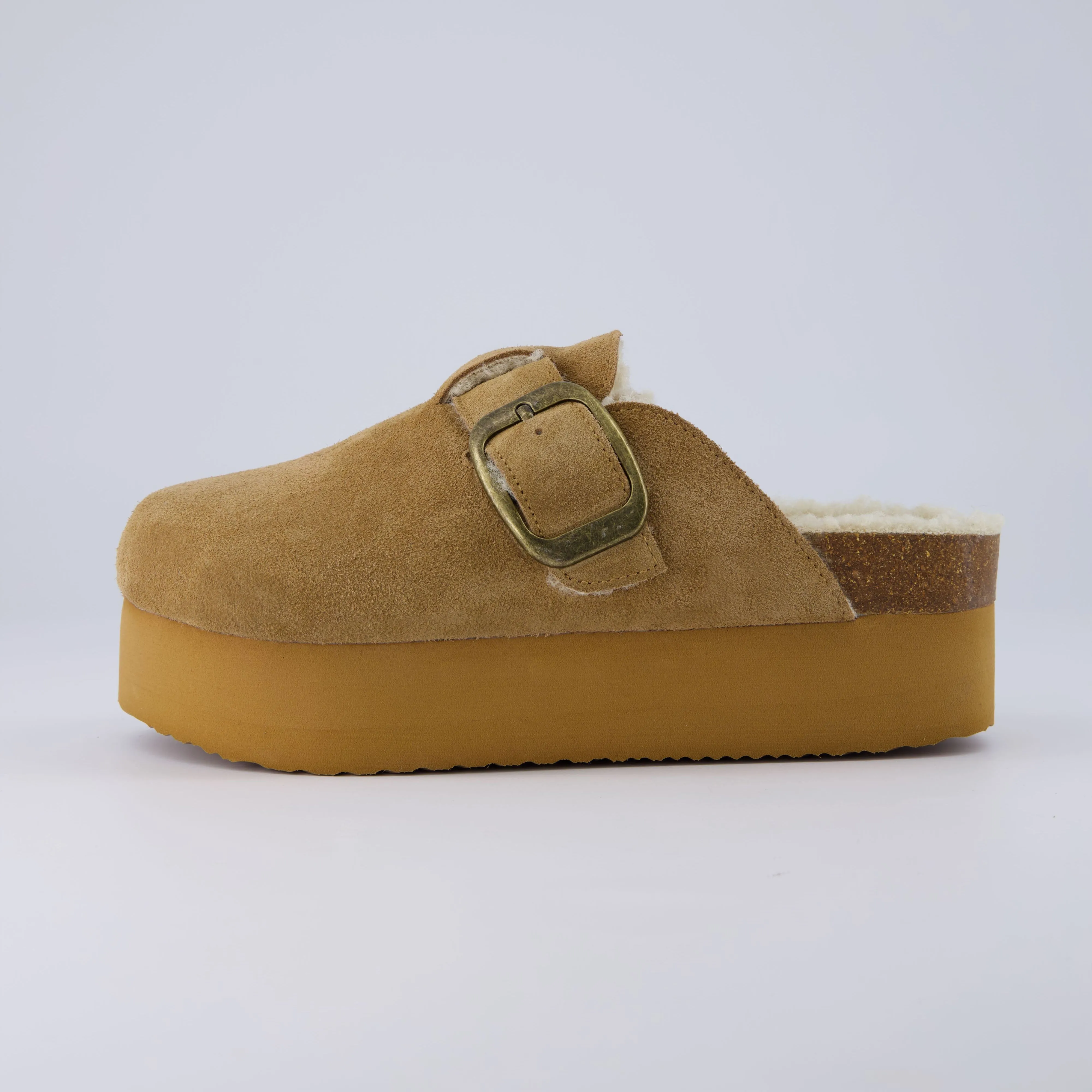 Granola Fur Platform Clog