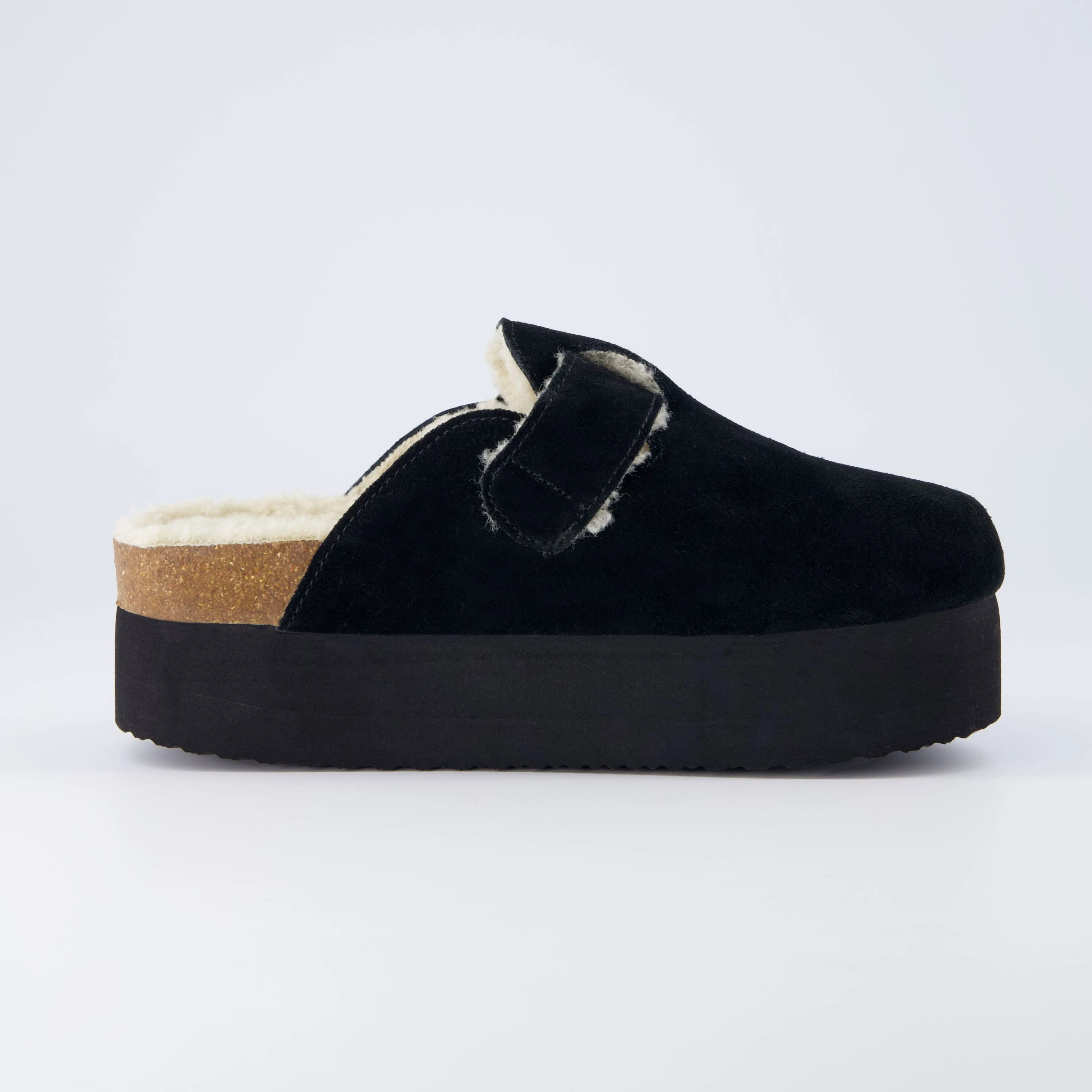 Granola Fur Platform Clog