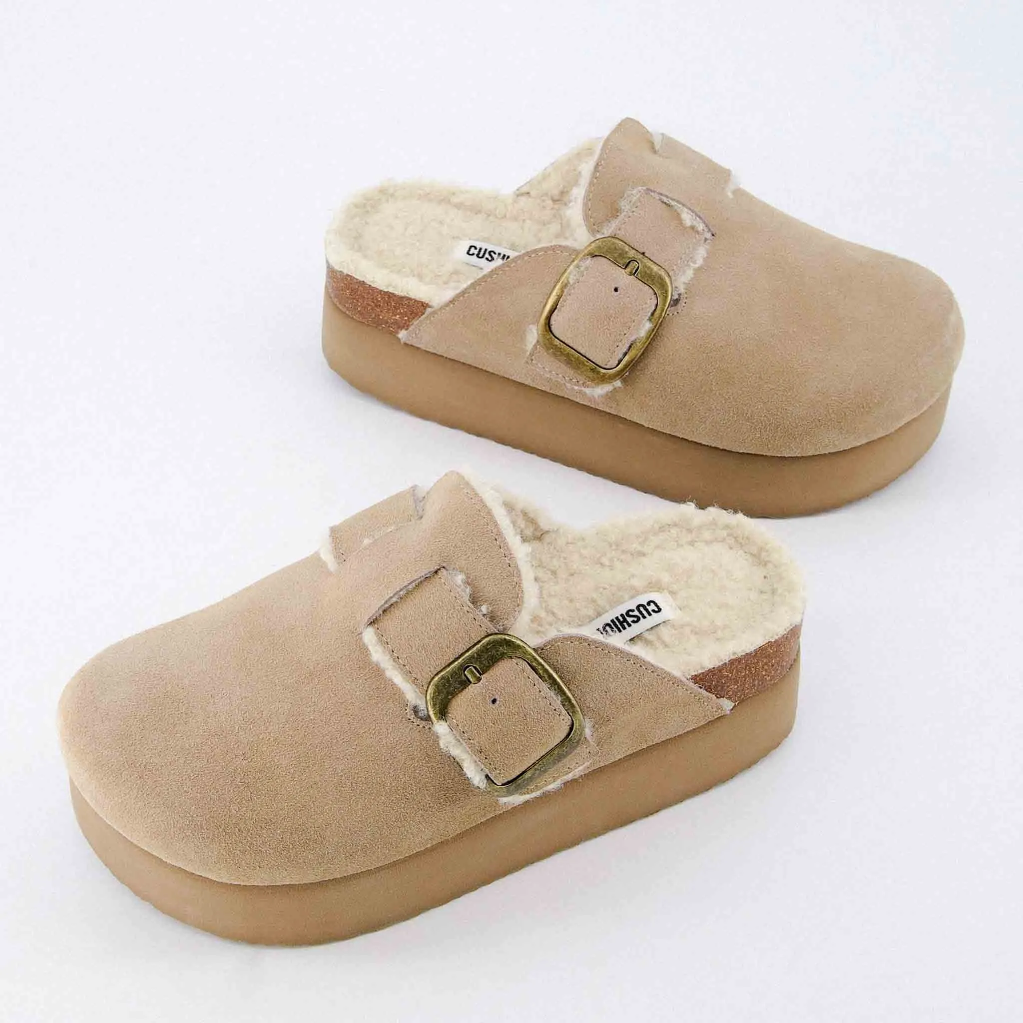 Granola Fur Platform Clog