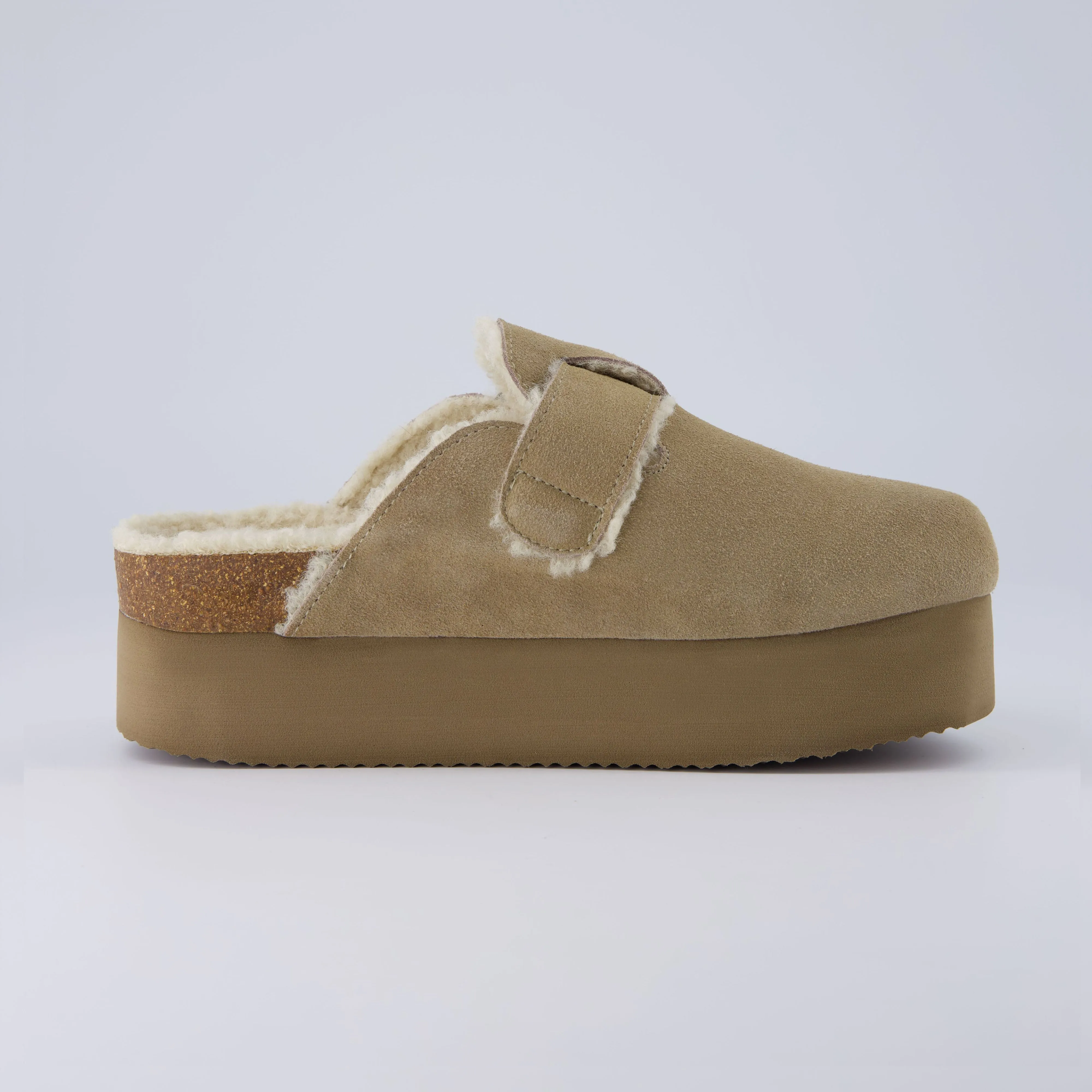 Granola Fur Platform Clog