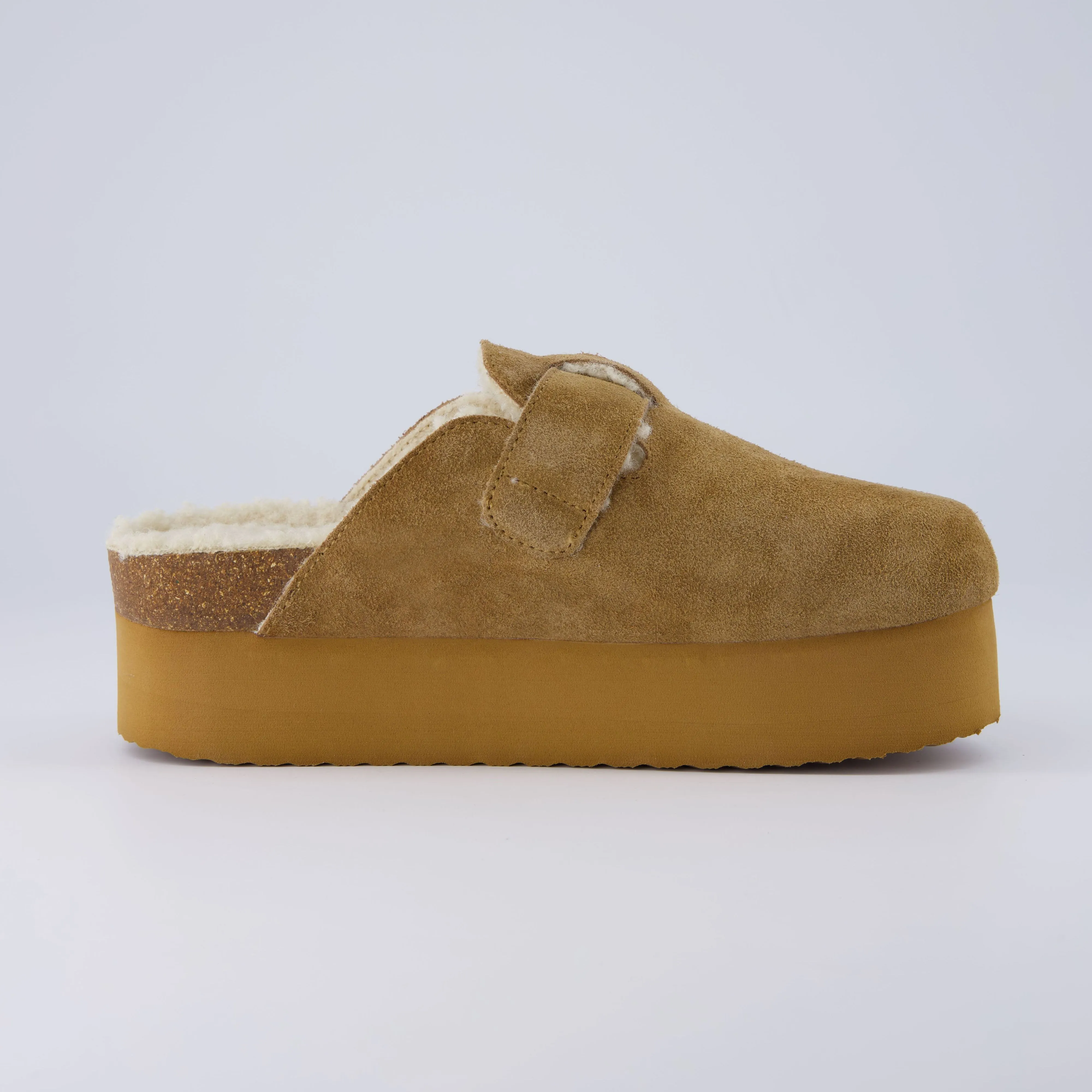 Granola Fur Platform Clog