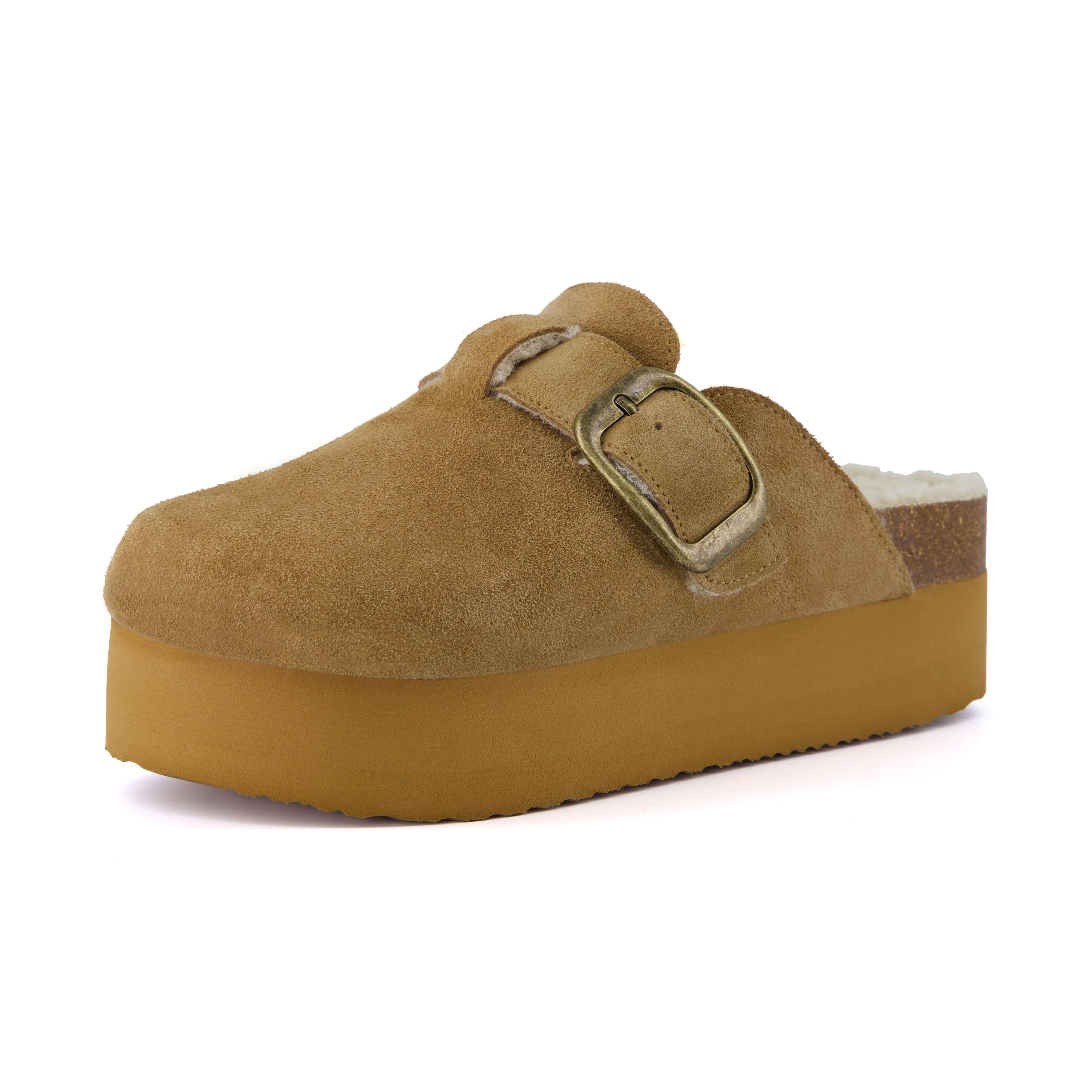 Granola Fur Platform Clog