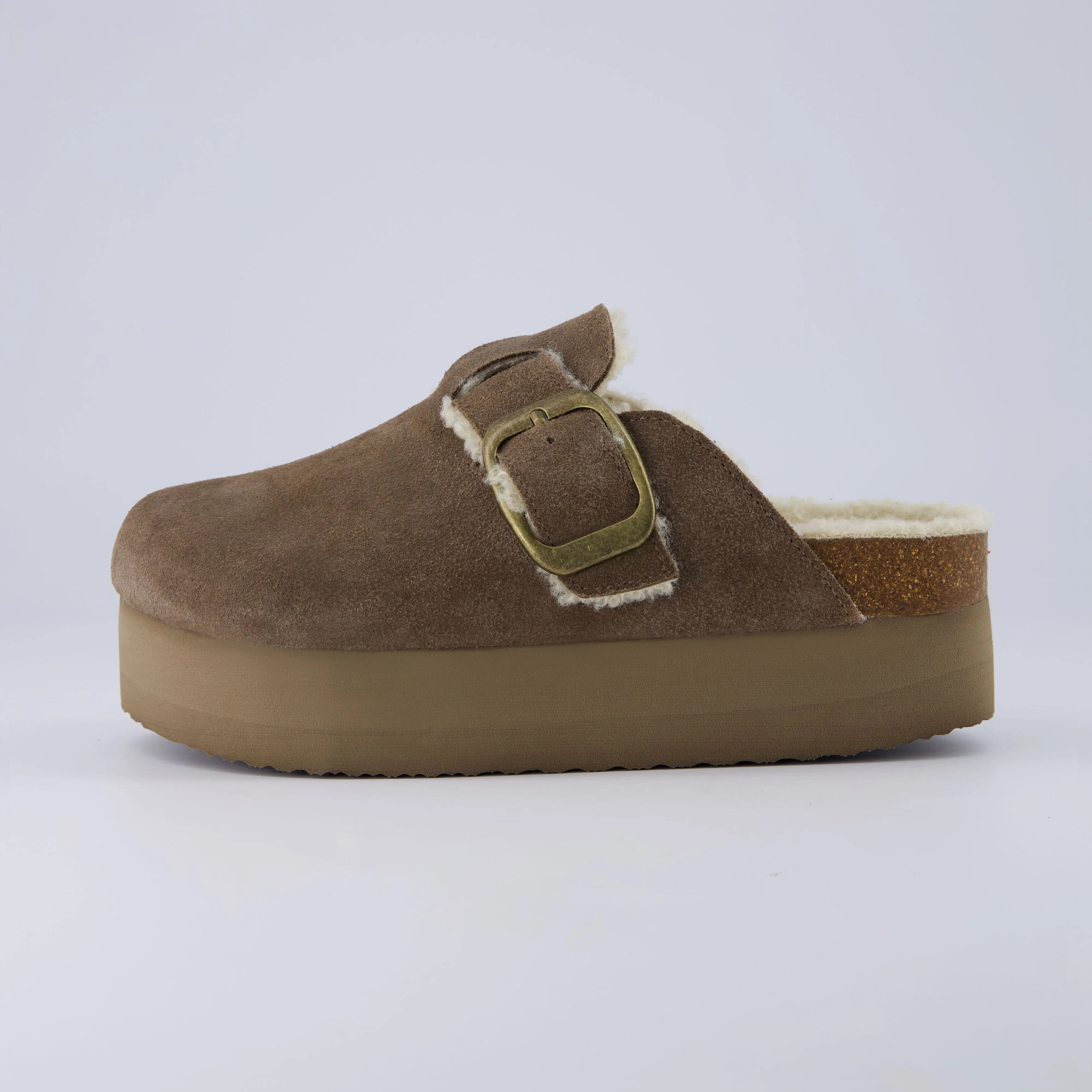 Granola Fur Platform Clog