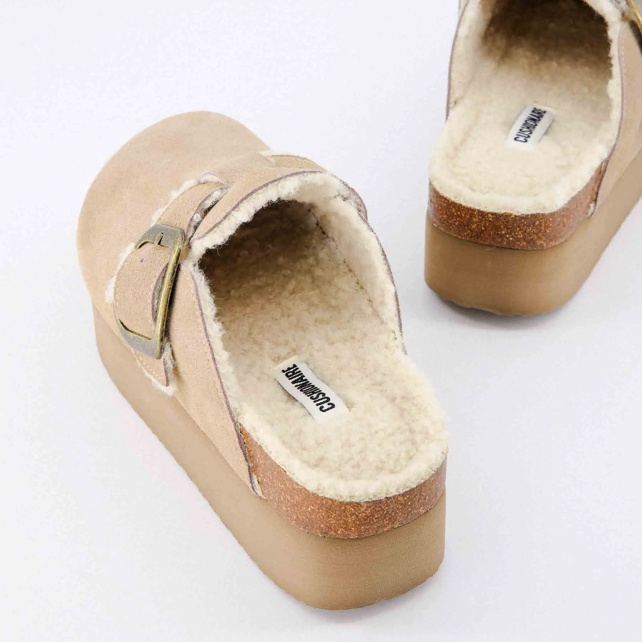 Granola Fur Platform Clog