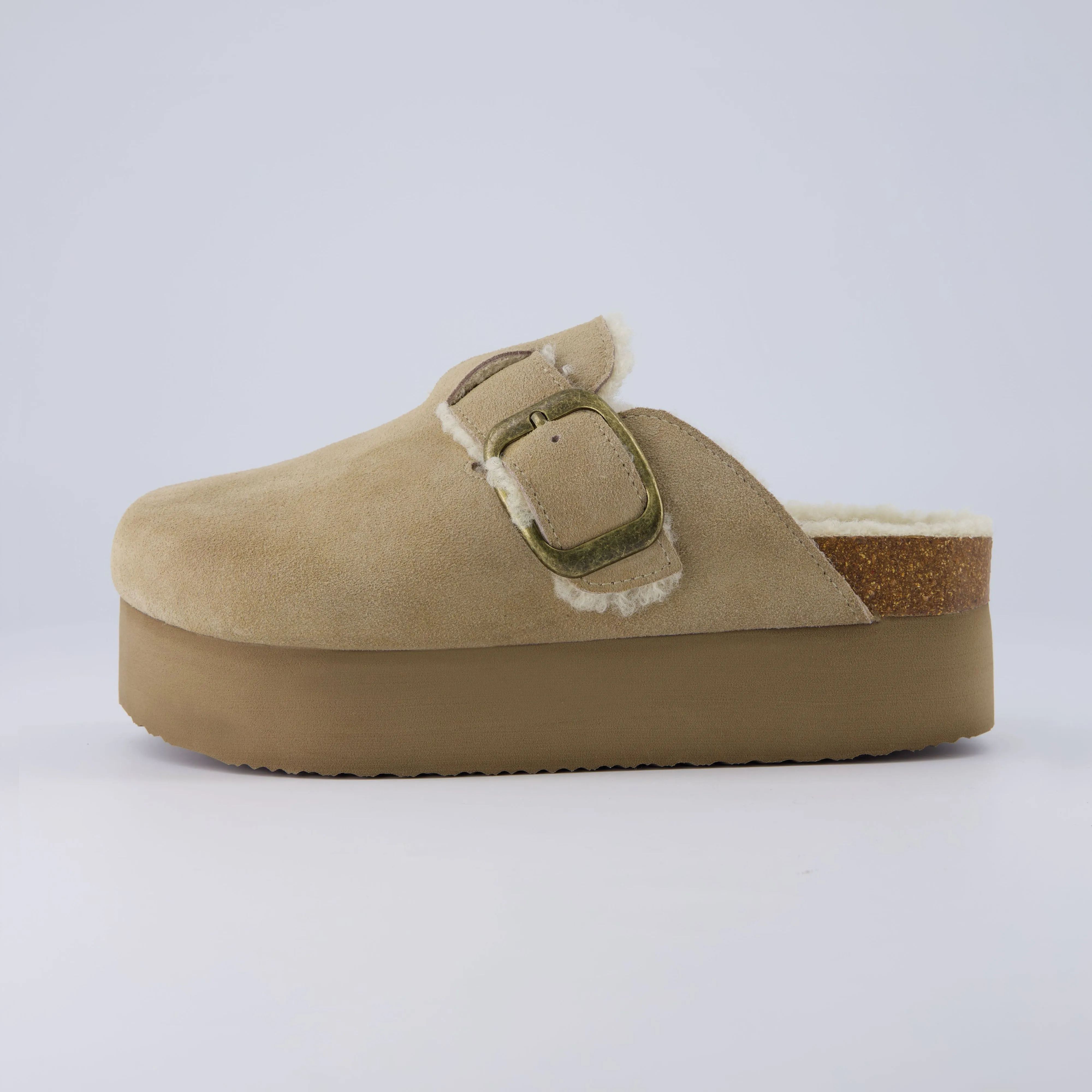 Granola Fur Platform Clog