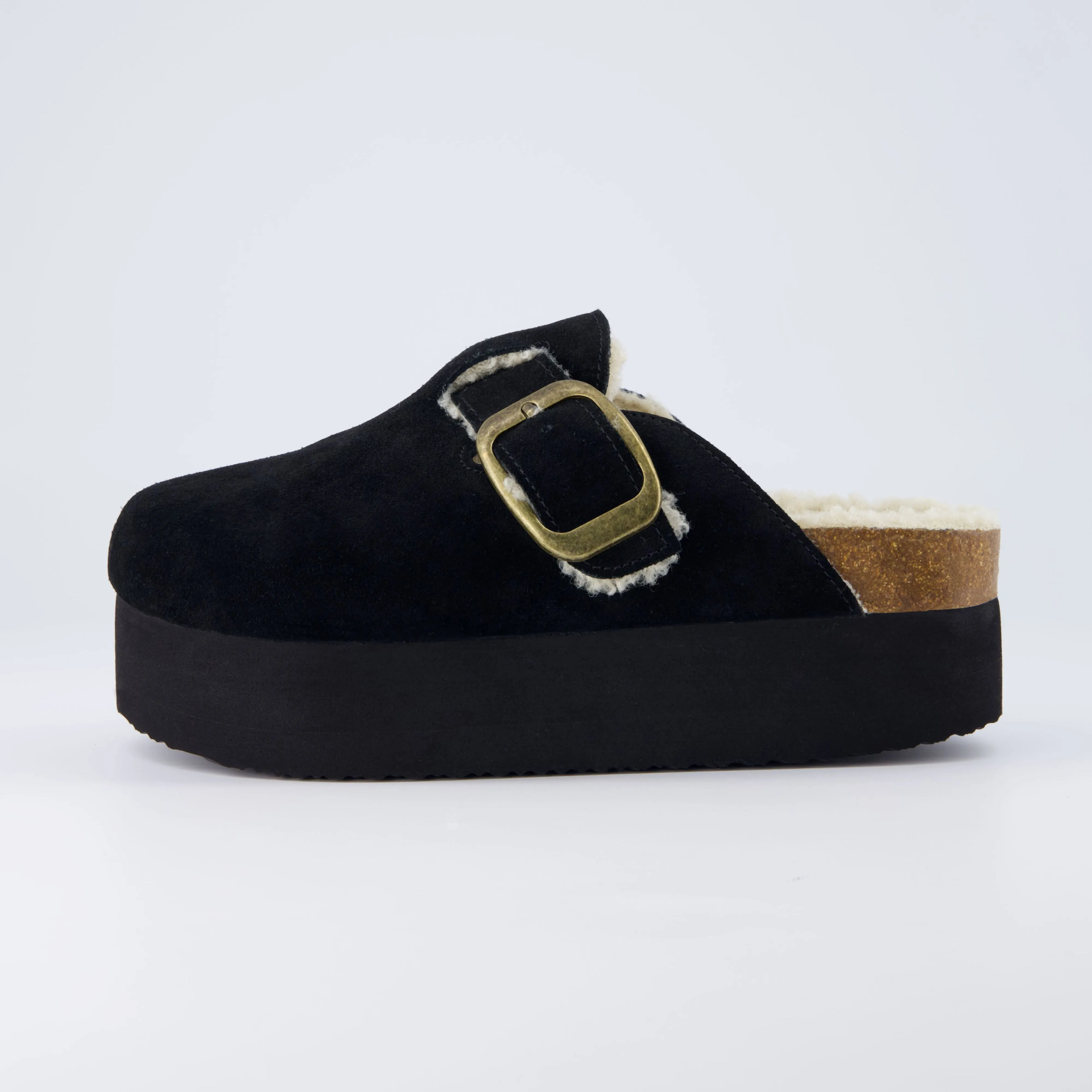 Granola Fur Platform Clog