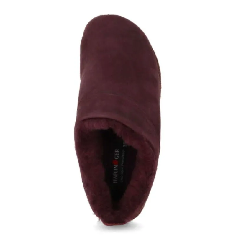 Haflinger Lammfell Aubergine Snowbird Women's Slippers