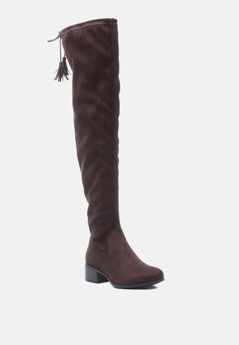 kiana faux leather over the knee boots