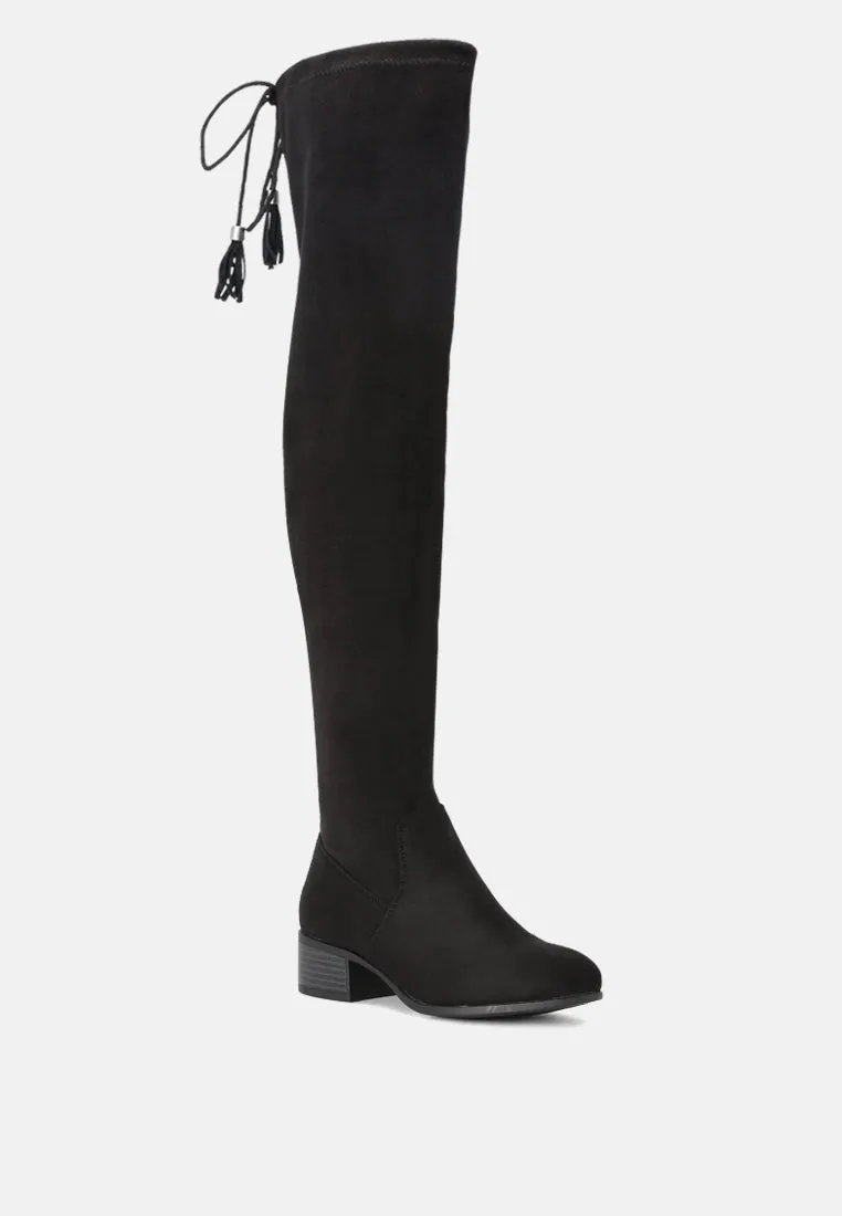 kiana faux leather over the knee boots