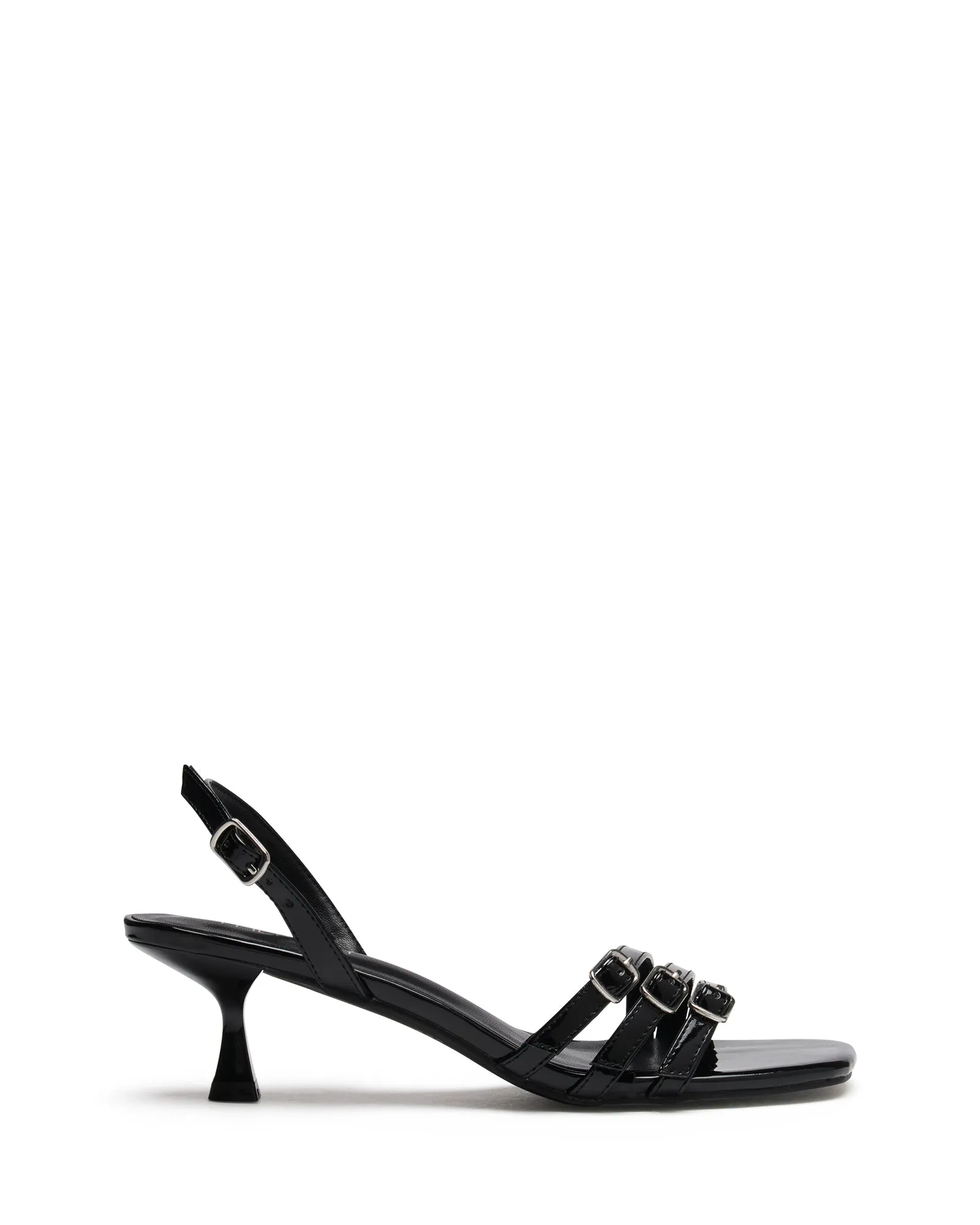 Lucky Strappy Heel Black Patent