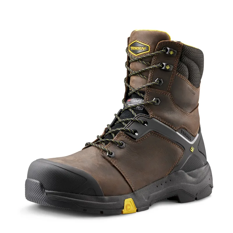 Men's Terra Brown Carbine 8" Waterproof Work Boot 4TCRBN