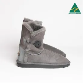 Original UGG Australia Australian Made Short 1 Button Grey Ugg Boots