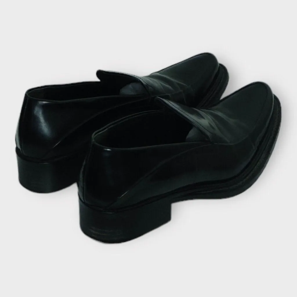 Prada Black Patent Leather Pointed Toe Loafers