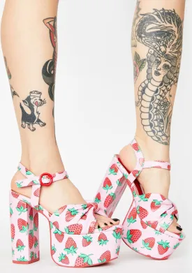 Strawberry Fields Platform Heels