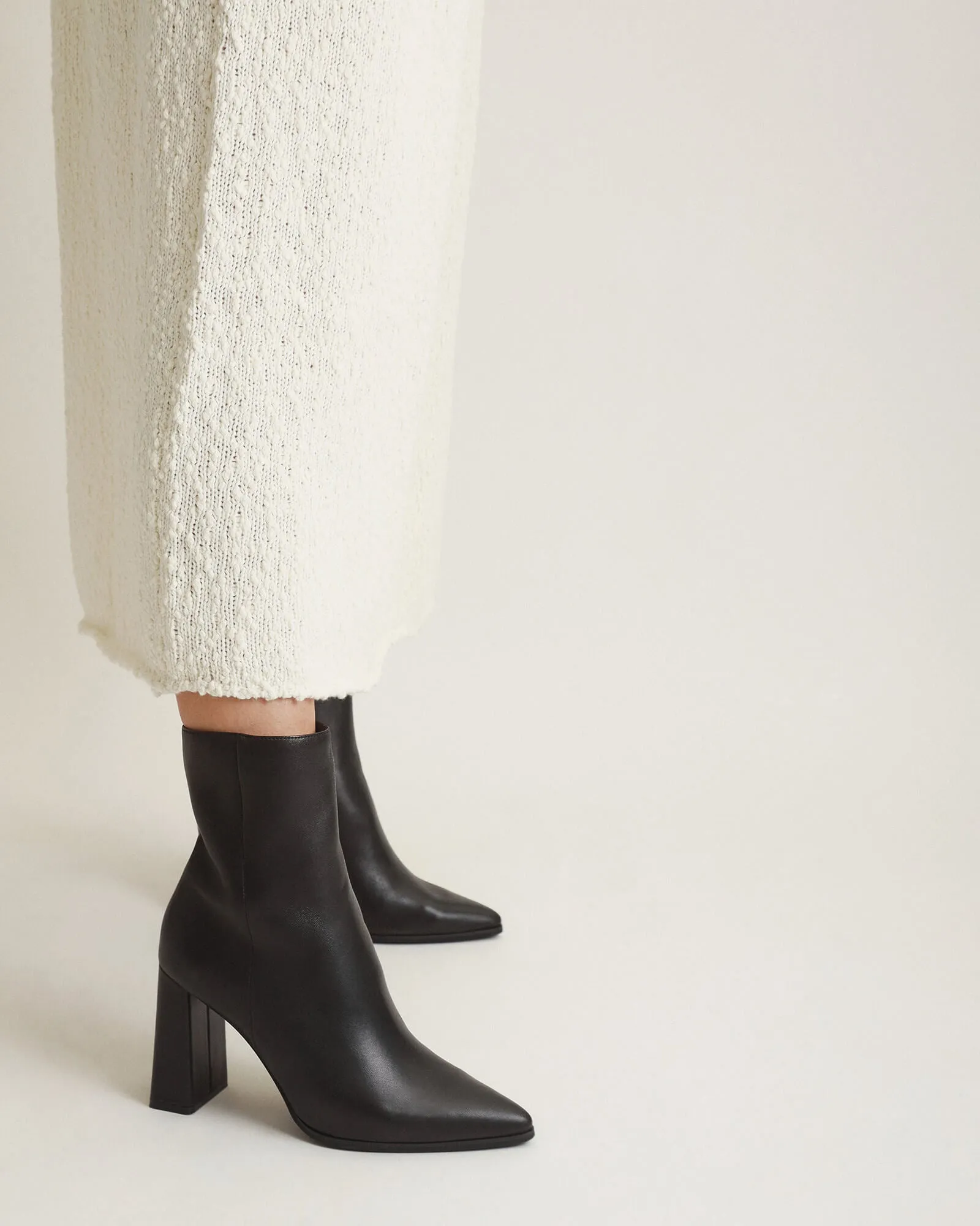 TATIANA HIGH ANKLE BOOTS BLACK LEATHER