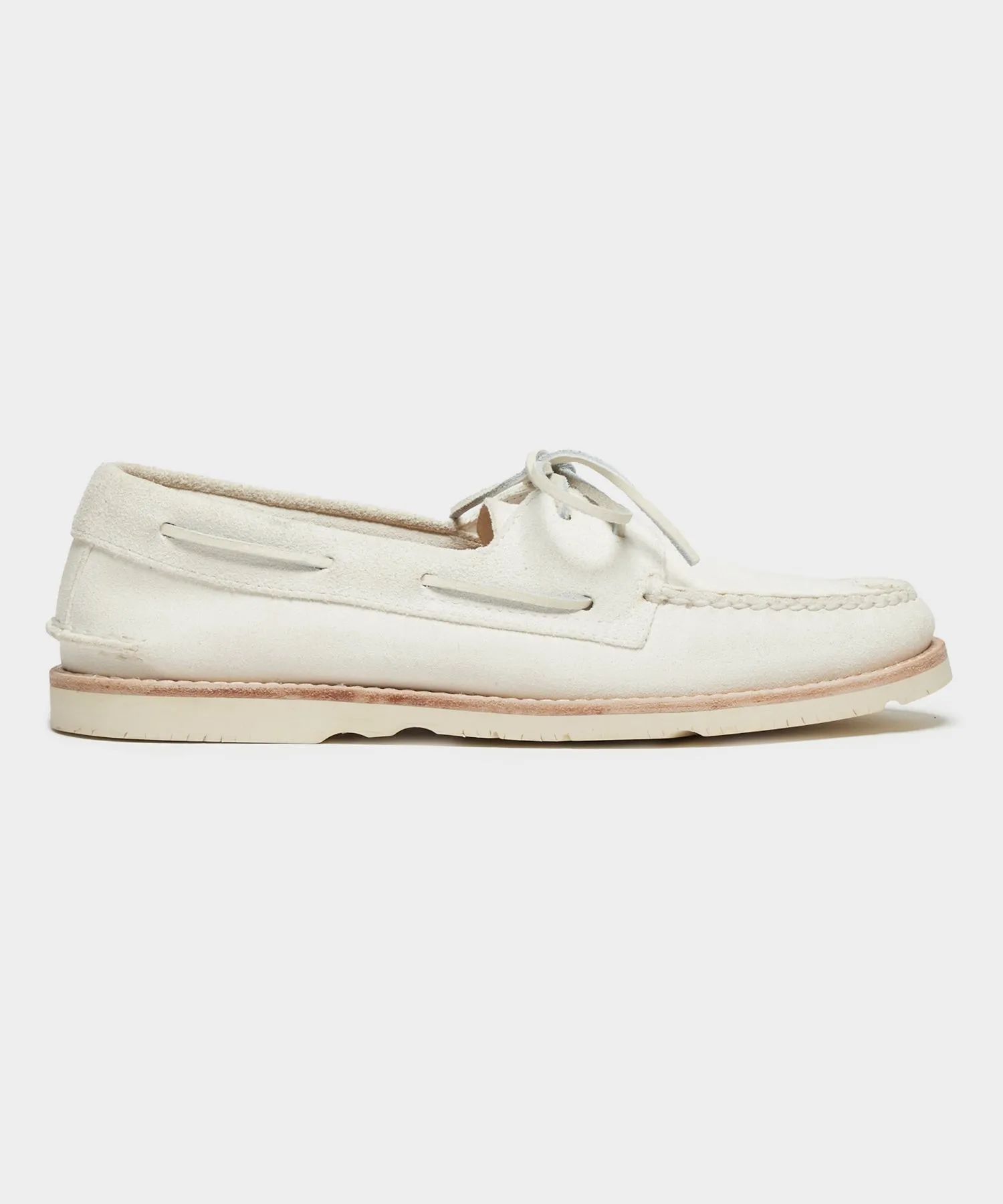 Todd Snyder X Sperry Top-Sider Suede Boat Shoe in Ivory