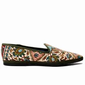 ‘Tōot’ block print canvas loafers