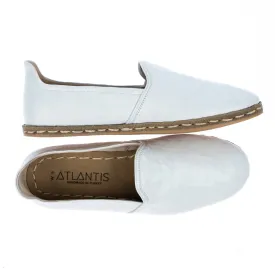 Women's Wrinkled White Slip On Shoes