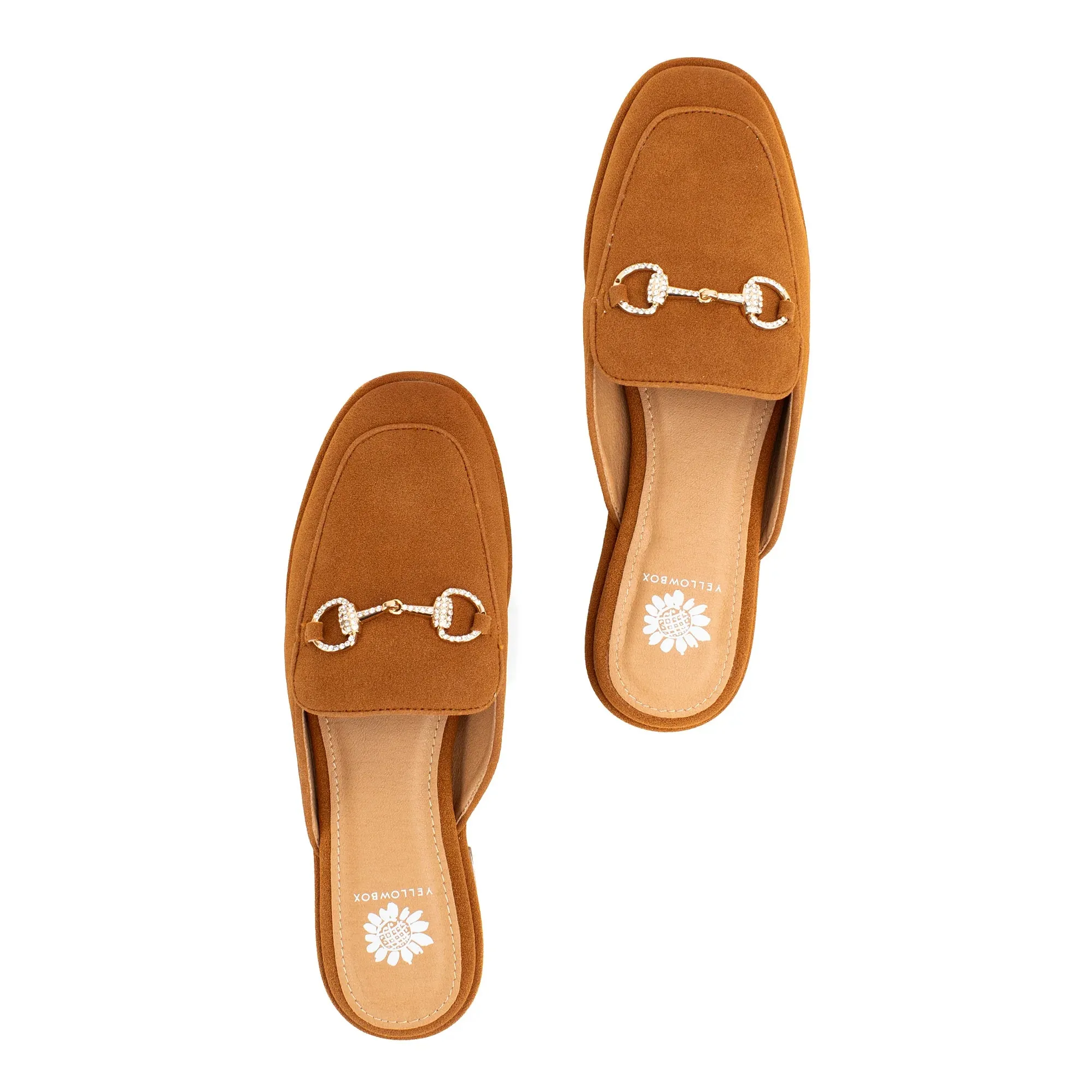 Yellow Box | Jolene Suede Loafer Mule in Tan